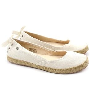 NWOT. UGG Indah cotton beige ballet flats sz 8